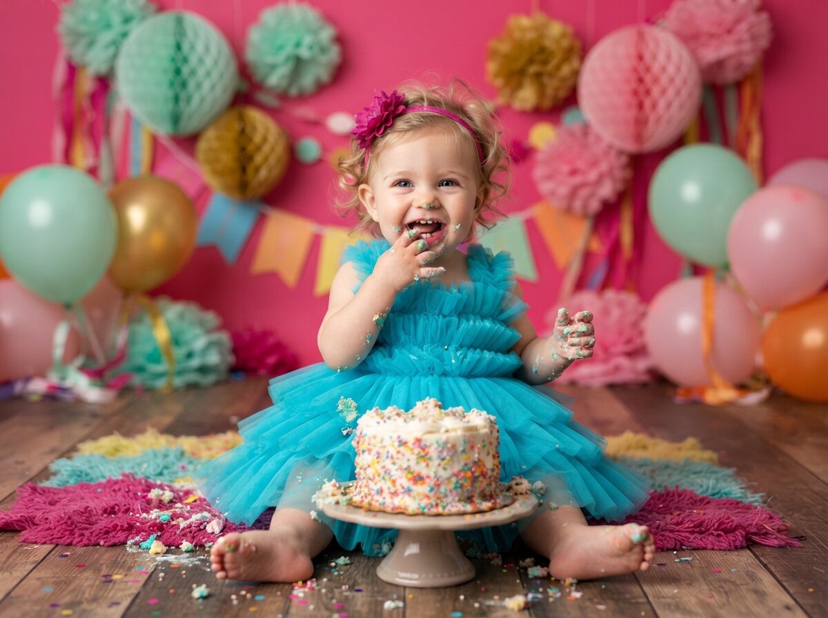 1st Birthday Cake Smash & Confetti Splash
